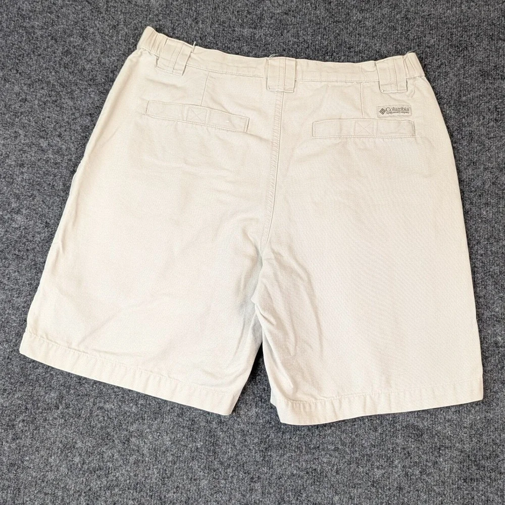 Columbia Mens 32 Tan Cotton Canvas Cargo Shorts Hiking Utility Outdoor 9 Inseam